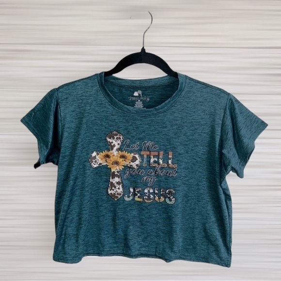 Let Me Tell you about my Jesus Dri Fit Crop Top| SIZE M - Picture 1 of 4